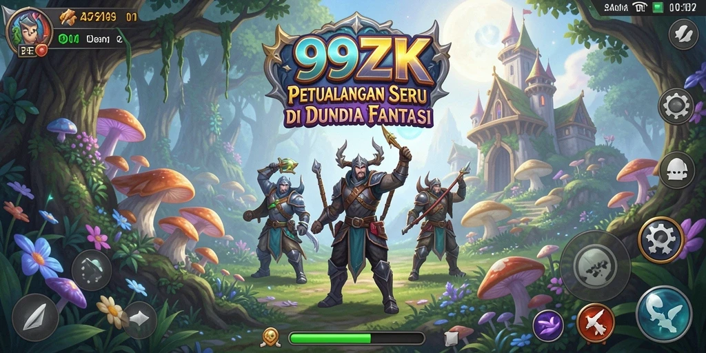 Screenshot 99ZK menampilkan karakter utama menjelajahi lahan luas.