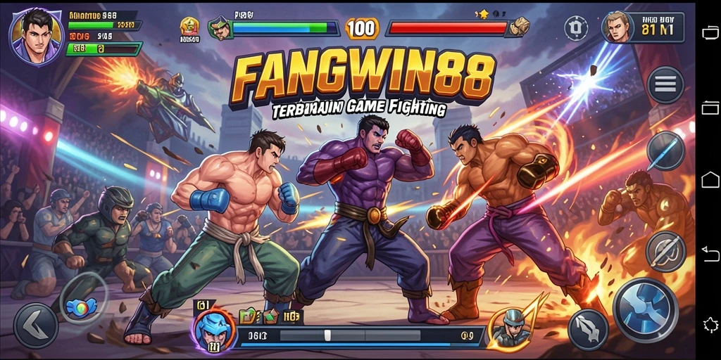 Screenshot gameplay FANGWIN88 dengan pertarungan yang intens.