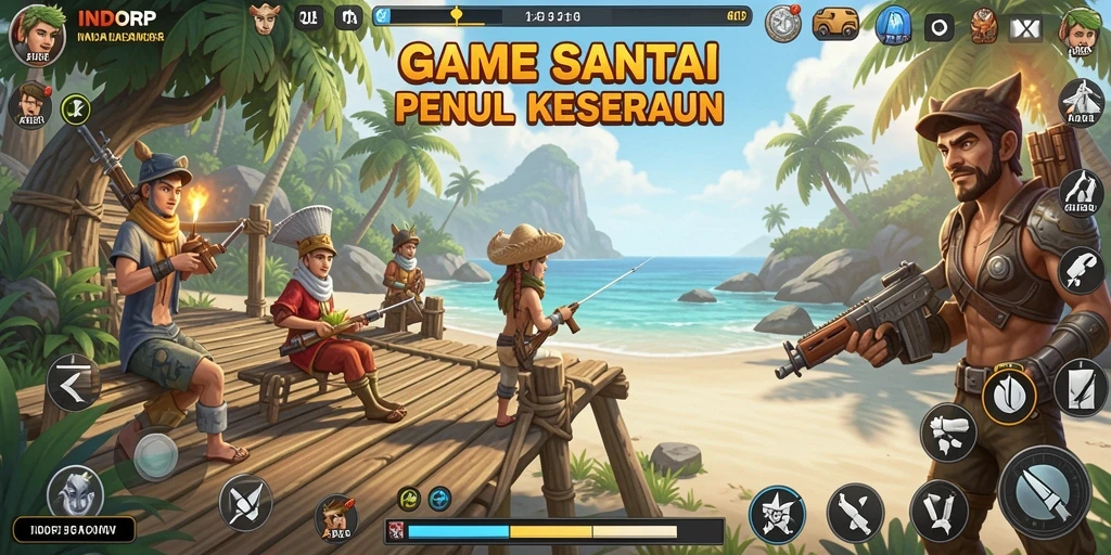 Tampilan gameplay menarik dari INDORP yang penuh warna.