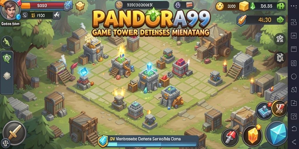 Gameplay seru PANDORA99 dalam genre Tower Defense.