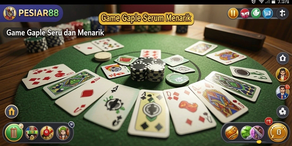 Tampilan seru gameplay Gaple di PESIAR88 menanti Anda.