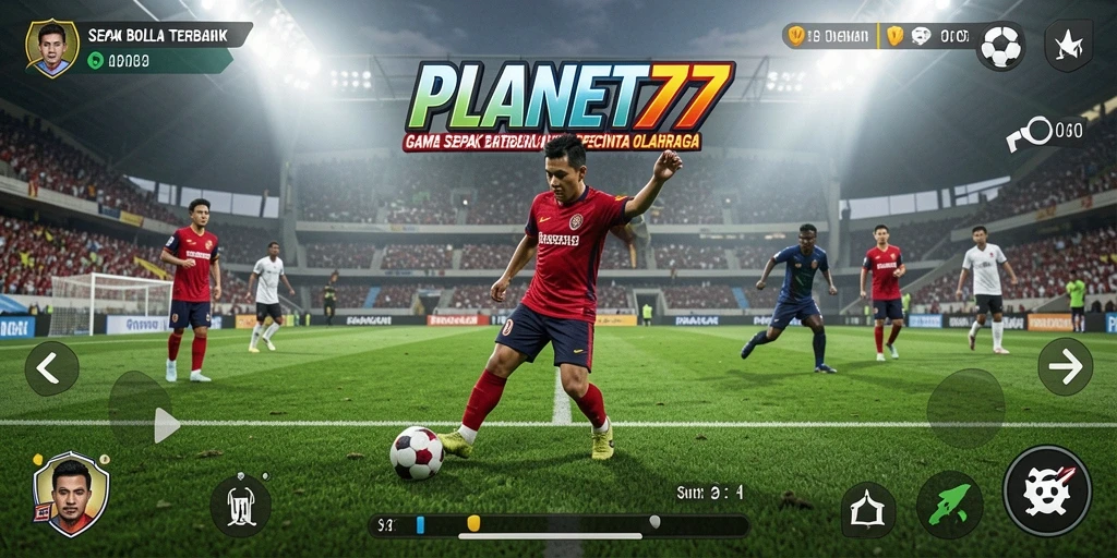 Tampilan gameplay <strong>PLANET77</strong> yang mendebarkan dengan aksi sepak bola nyata.