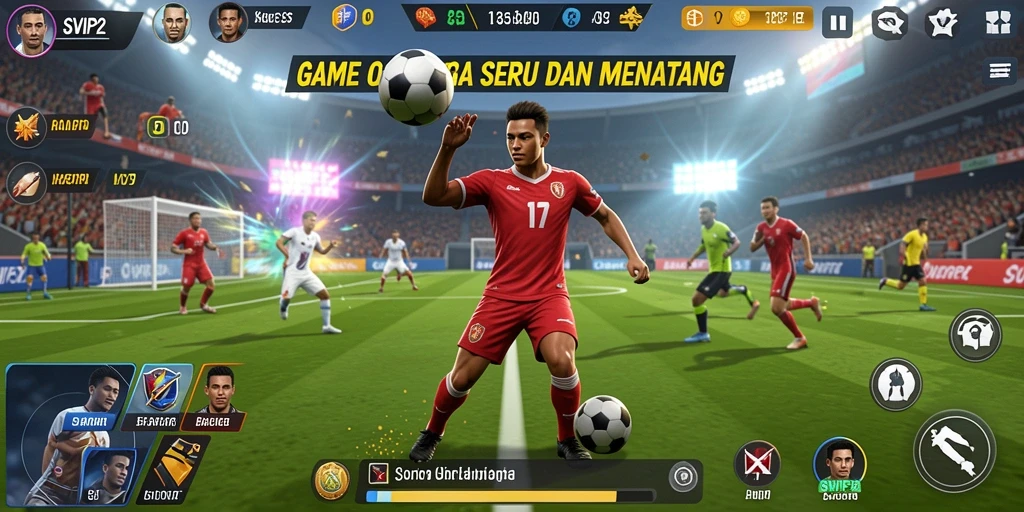 Tampilan gameplay <strong>SVIP2</strong> dengan aksi menegangkan dalam pertandingan olahraga.