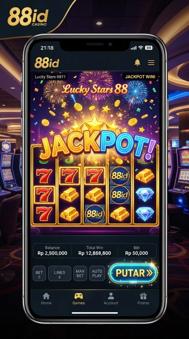 Screenshot dari aplikasi 88id menunjukkan antarmuka yang menarik.